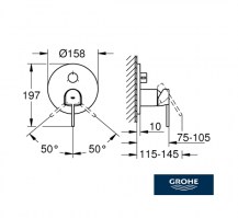 MONOMANDO BAÑO-DUCHA CON INVERSOR DE TRES VIAS PLUS GROHE